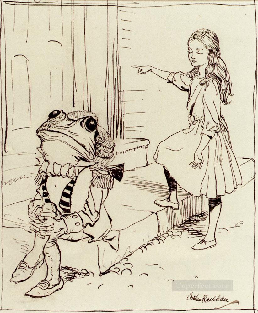 Alice And The Frog Footman illustrator Arthur Rackham Oil Paintings